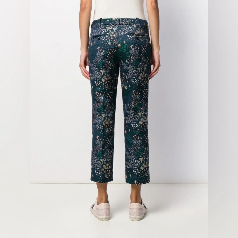 ZADIG & VOLTAIRE Posh Mixed-Print Metallic Jacquard Cropped Trousers - Picture 12 of 12